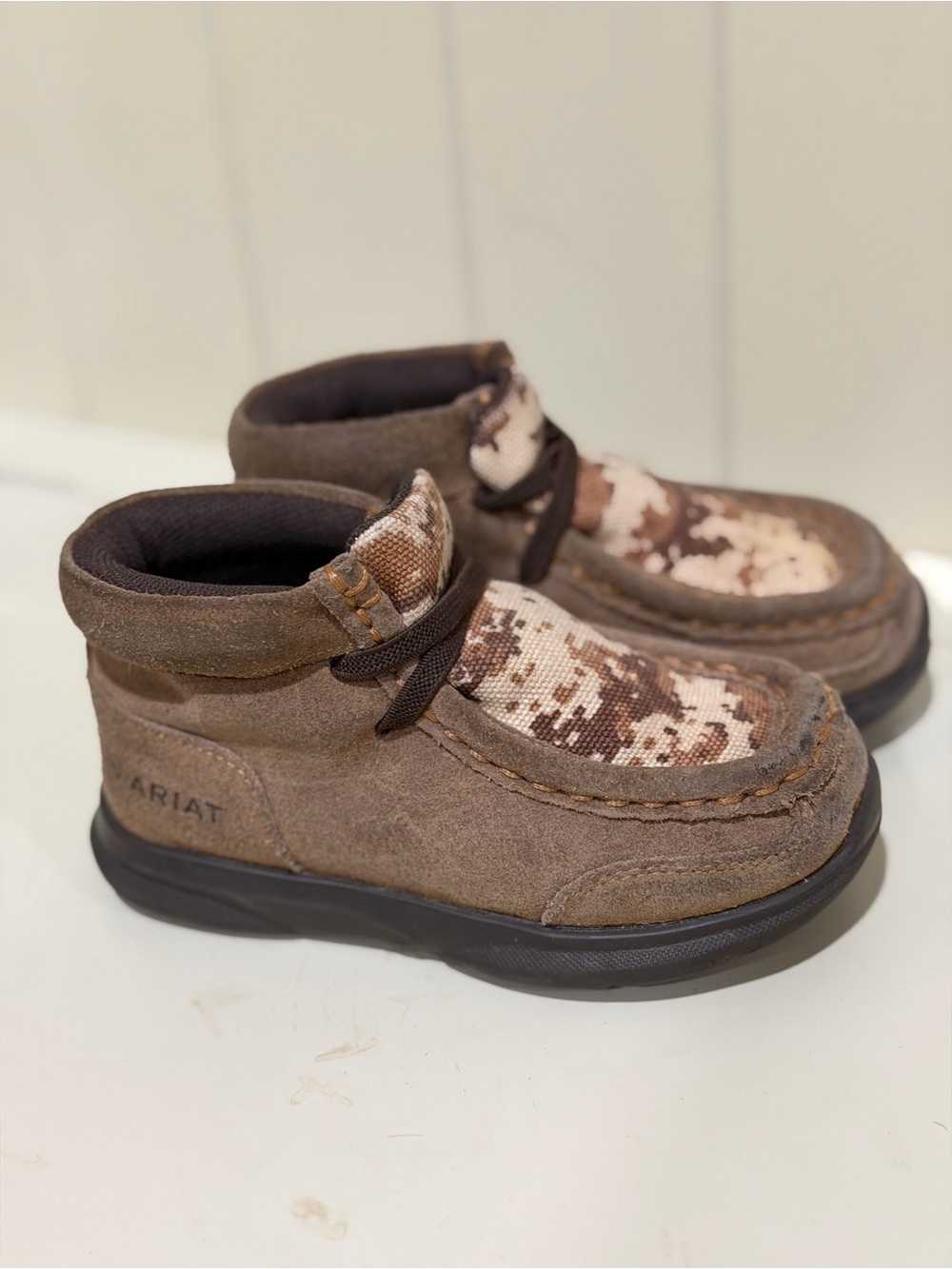 Ariat Kids Brown Suede Camo Moc Boot